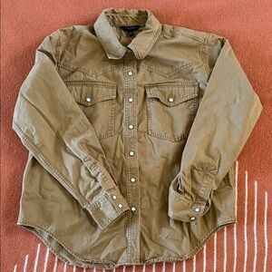 Banana Republic Khaki/Tan Western Snap Shirt Jacket